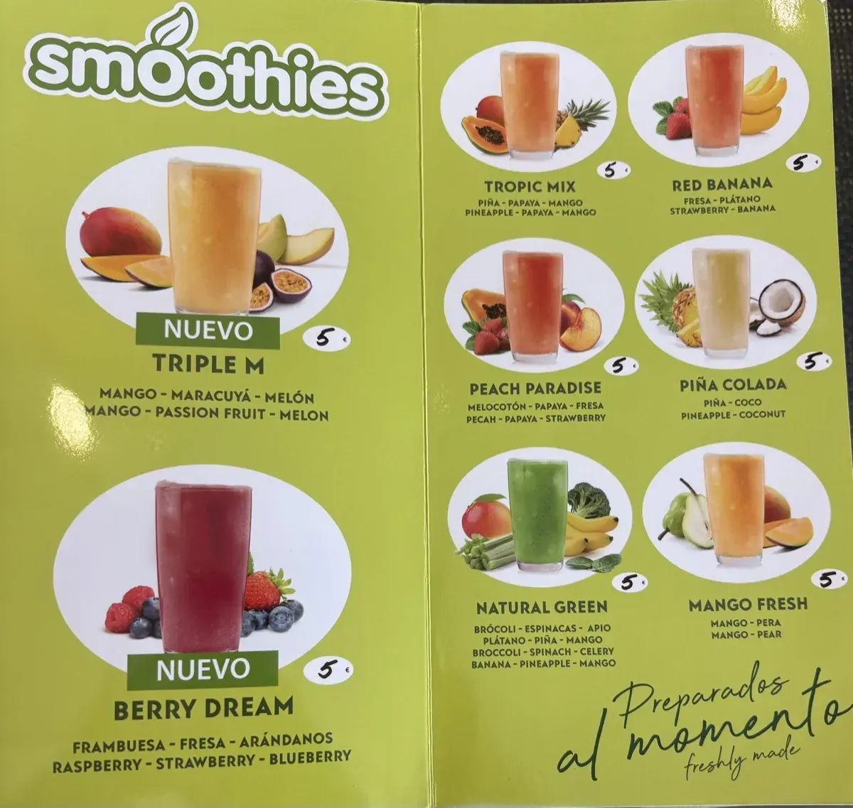 Smoothies naturales en Malva Coffee, Playa Flamenca